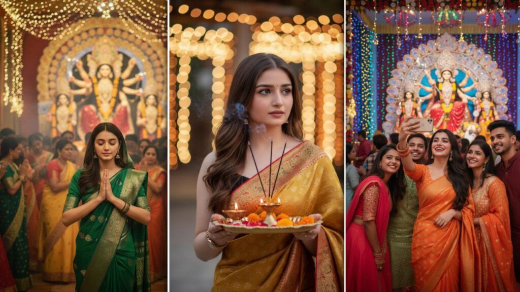 navratri gemini prompt for image generation saree