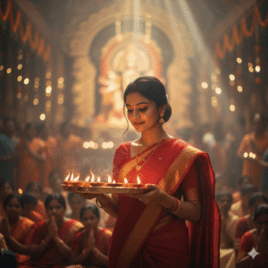 Durga Puja Saree Look AI Portraits