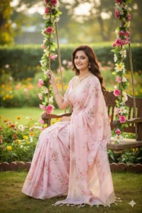 Garden Swing Saree Look saree prompt for gemini