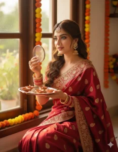 Elegant Golden Saree Look