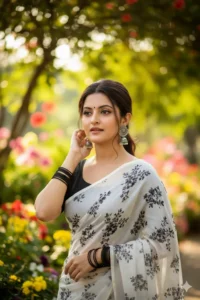 Garden Saree Look google gemini prompt  