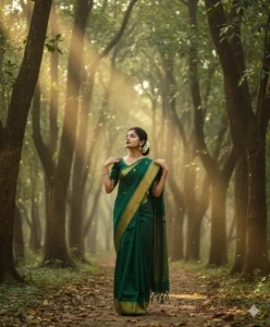 Forest Path Saree Look saree prompt for gemini