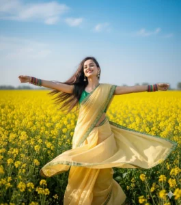 Flower Field Saree Looksaree prompt for gemini 