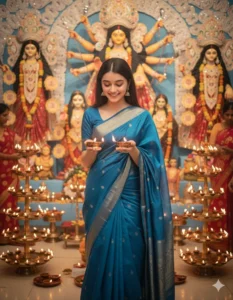 Evening Aarti Look durga  puja google gemini prompt
