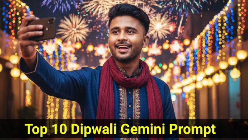 Diwali Selfie with Fireworks Google Gemini Prompt