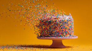 colorful happy birthday cake with sprinkles explos 1