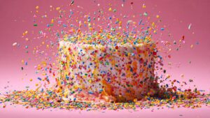 colorful happy birthday cake with sprinkles explos 2