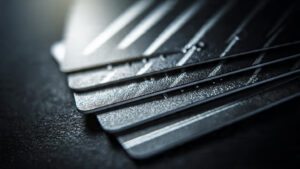 Corporate credit card background with silver tones, sharp lines, modern business aesthetic