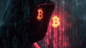 cyberpunk hacker silhouette with crypto code strea 1