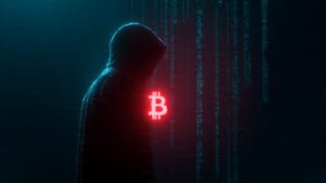 cyberpunk hacker silhouette with crypto code strea 3