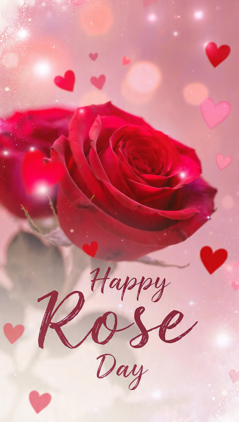 happy rose day text image romantic rose theme red 1