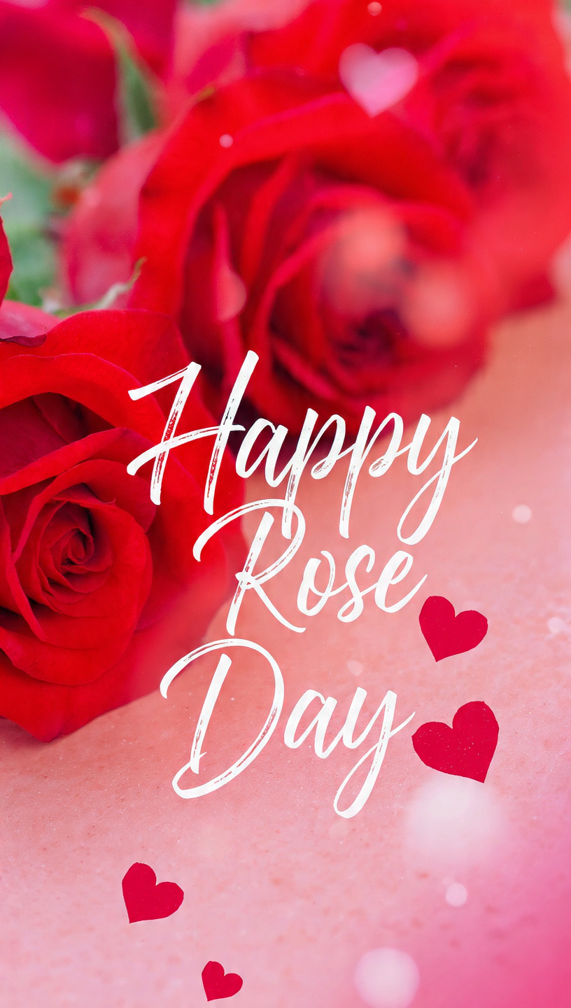 happy rose day text image romantic rose theme red 2