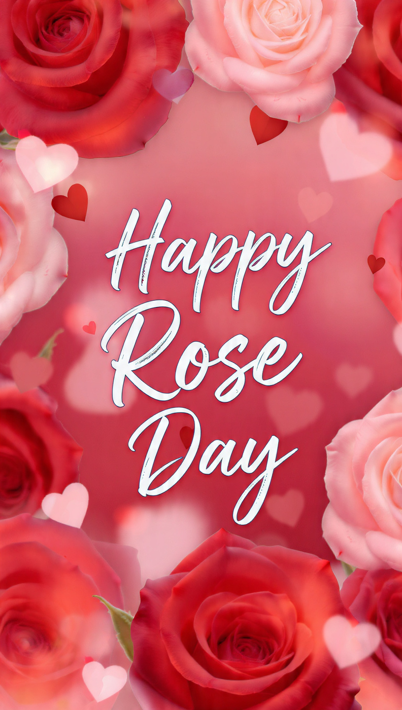 happy rose day text image romantic rose theme red 3