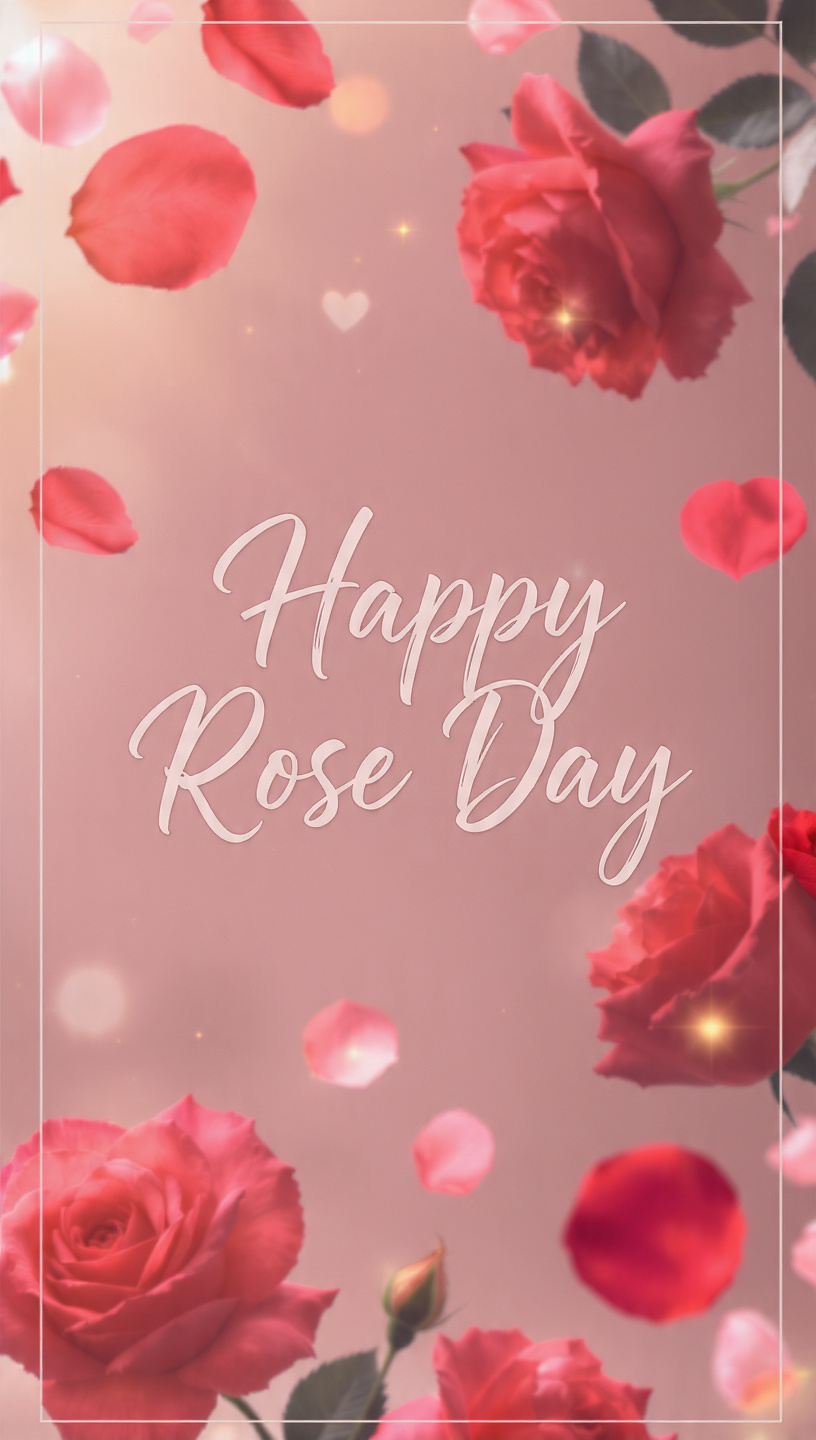 happy rose day text image romantic rose theme red 4